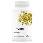 THORNE ویتامین D-5000 – مکمل ویتامین D3 – ۵۰۰۰ واحد بین‌المللی | ۶۰ عدد کپسول | پشتیبانی از سلامت استخوان‌ها، دندان‌ها، عضلات، قلب و سیستم ایمنی | دارای تأییدیه NSF برای ورزشکاران | فاقد لبنیات و سویا